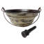 15" Round Copper Vessel Bucket Sink Antique White Exterior, Drain Included