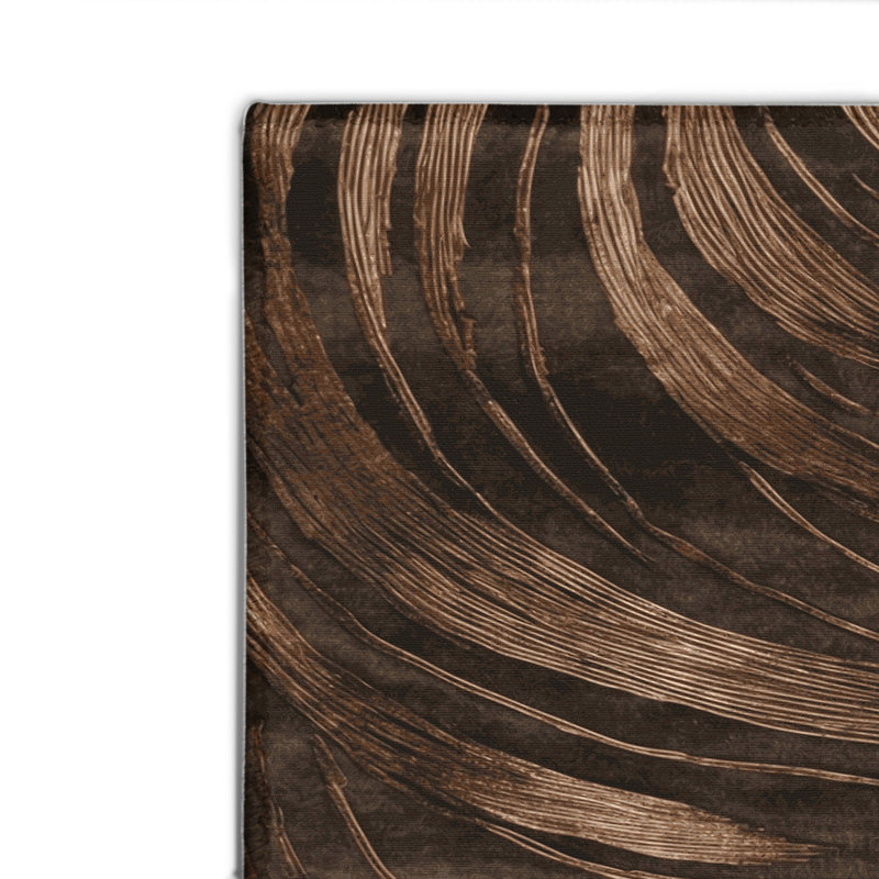 Tapis brun abstrait intérieur et extérieur, Rectangulaire 8 pi x 10 pi