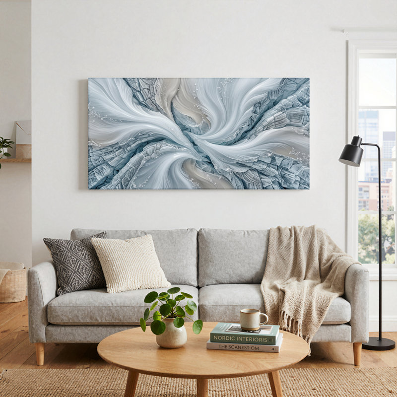 Ensemble de 1 tableau abstrait sur toile, 58“W x 28”H, Wrapped Canvas