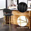 De 2 tabourets de comptoir modernes de 25,2 po, velours orné, siège ergonomique pour îlot de cuisine et bar, tabouret en velours de métal noir d'une largeur de 16,98 po, conception avec accents 2,