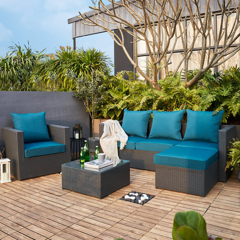 Outdoor/Indoor Deep-Seat Cushion Set, Blue