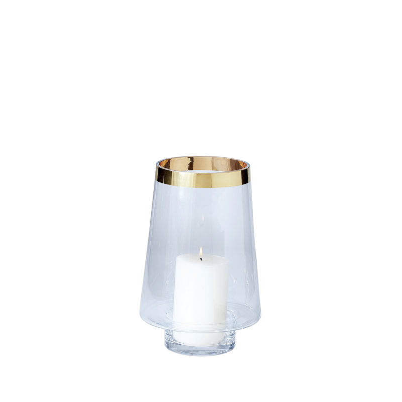 Banded Hurricane, Clear, 14" H x 9.5" W x 9.5" D