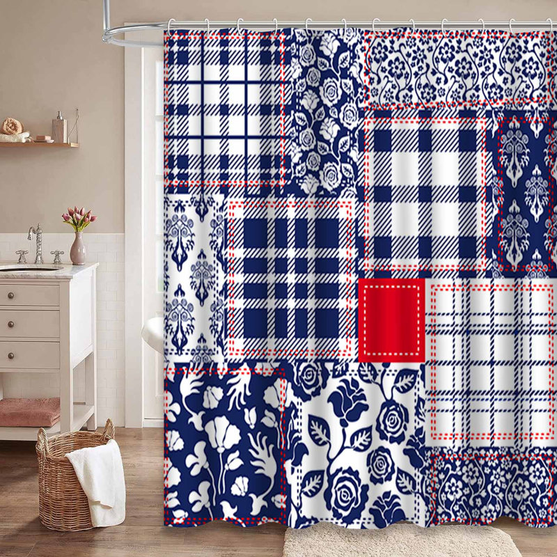Rideau de douche avec 12 crochets, L 72 po x l 72 po