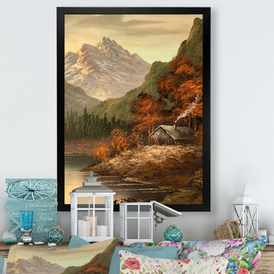 Vue sur la montagne vue de la rivière - Reproduction de photo sur toile