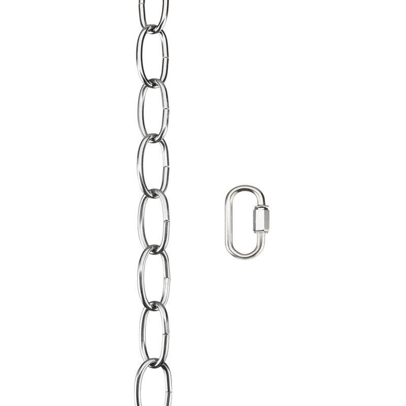 Heavy Duty Chain, 72" H x 0.6" W x 0.6" D, Chrome