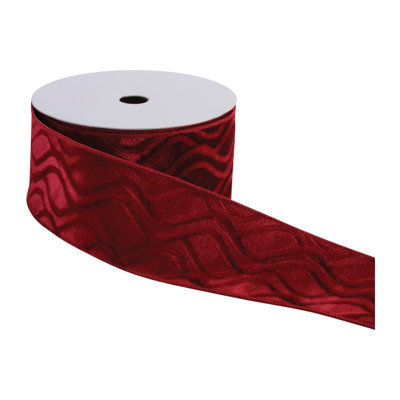 Ruban de polyester embossé en velours câblé 2,5 po x 10 po