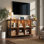 Bibliothèque 8 cubes avec lumières à DEL et ports de charge, organisateur de rangement robuste pour le bureau / salon / chambre à coucher, l 57,09 po x P 13,78 po x H 29,92 po