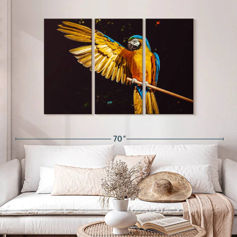 Brampt Blue Gold Macaw, 32" H x 50" W