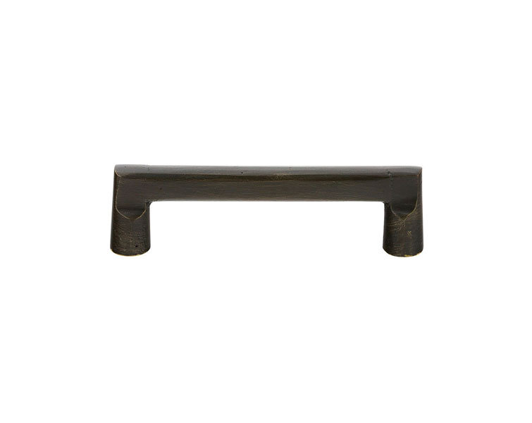 Rail 4" Center to Center Bar Pull, Flat Black Bronze Patina, 3"
