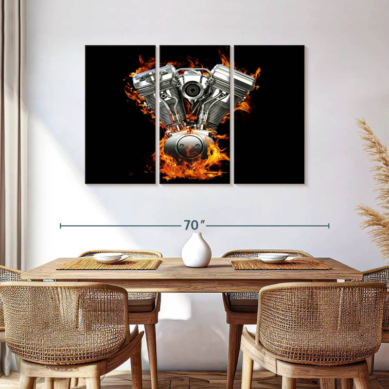 Mehar Blazing Motorcycle Engine, 36" H x 57" W