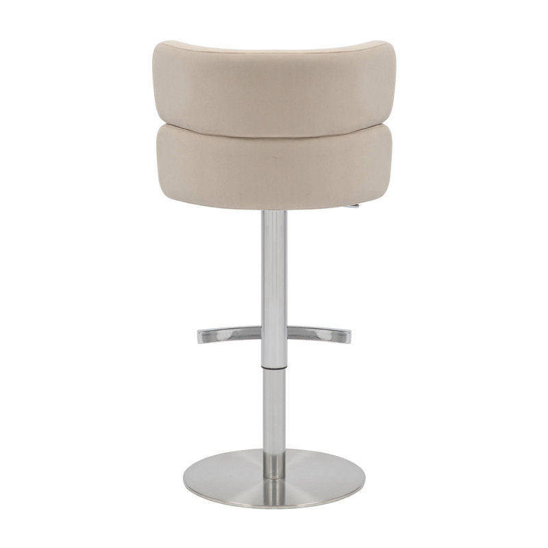Mason Brushed Velvet Bar Stool, Cream