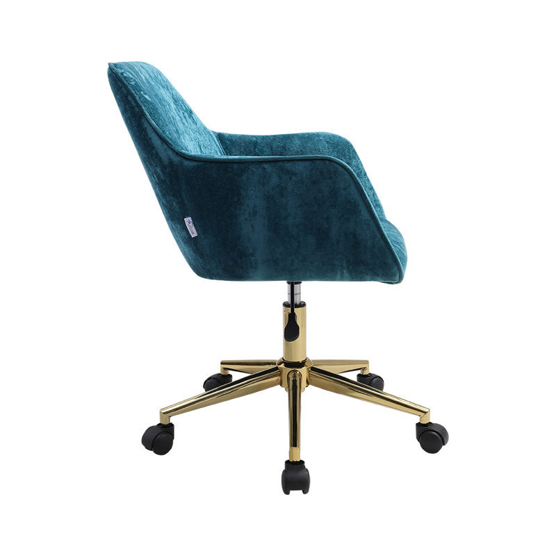 Agrim Velvet Office Chair, Mint Green