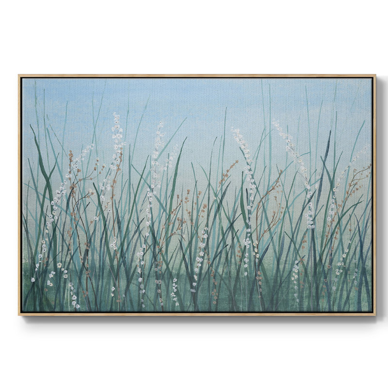 Tall Grass II, reproduction d'art sur toile, Toile avec cadre flottant en bois naturel, H 17 po x l 25 po x P 2 po