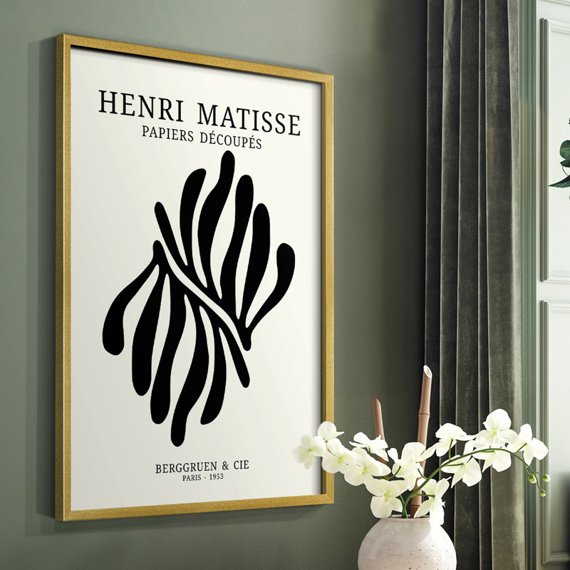 Matisse CDIX, reproduction encadrée - bois massif, H 28 po x l 22 po, Or