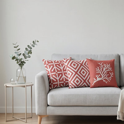  Ensemble de 3 coussins décoratifs intérieurs / extérieurs colorés