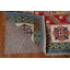 Tapis bleu / rouge / beige en laine noué à la main de conception unique 9 pi 1 po x 11 pi 8 po New Age