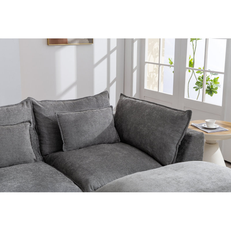 Canapé modulaire surdimensionné de 130,71 po de largeur avec canapé modulaire True Relax, Velours gris antique