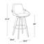 Tabouret de bar 29 po à hauteur fixe avec pivot en bambou et similicuir gris avec repose-pieds rond en métal noir