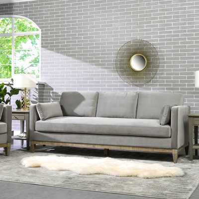 84" Modern Farmhouse Sofa, Opal Grey Velvet