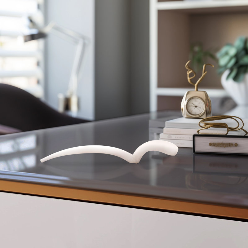 Decorative Antler Frosted Glass Figurine for Home Decor – Contemporay Decorative Object Suitable for Entryway Table Accent and Living Room Decoration