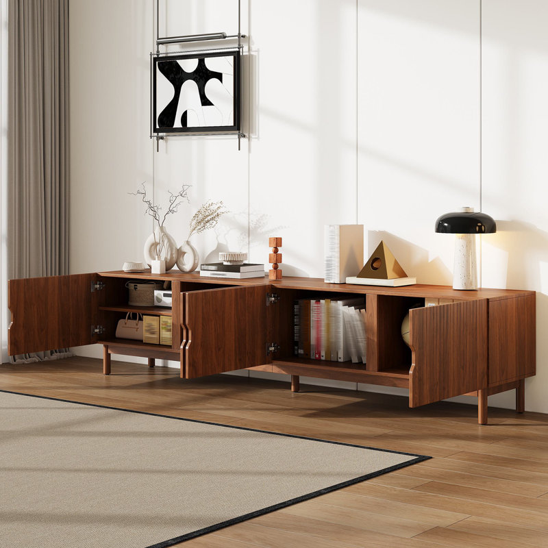 87'' TV Stand For Tvs Up To 90'' With 4 Cabinets