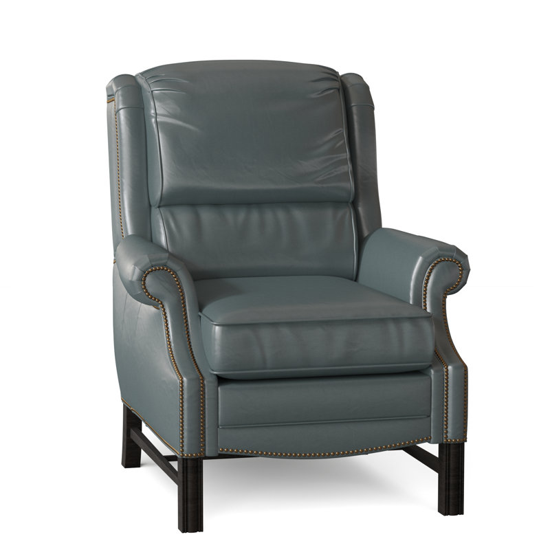 Alta Recliner, Outsider Raven Genuine Leather, Cobblestone, #9 French Natural