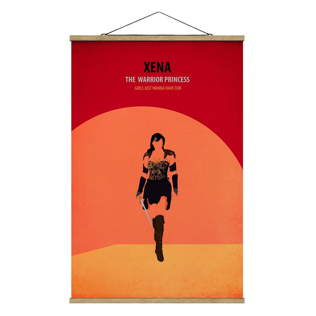 Stoffbild mit Plakatstreifen - Filmposter Xena - Portrait 3:2