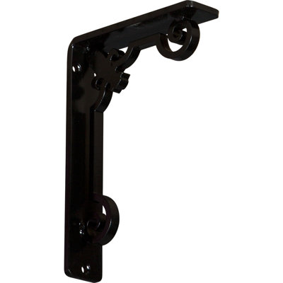 1 1/2"W x 5 1/2"D x 8"H Fleur De Lis Wrought Iron Bracket, (Single center brace) (6-Pack)