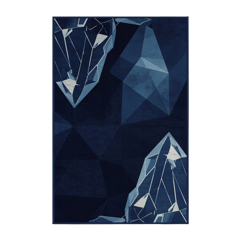 Tapis bleu moelleux moelleux et luxueux Fairwinds, 8 x 12