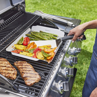 HENCKELS BBQ 2-Piece Stainless Steel Grill Topper And Basket Set