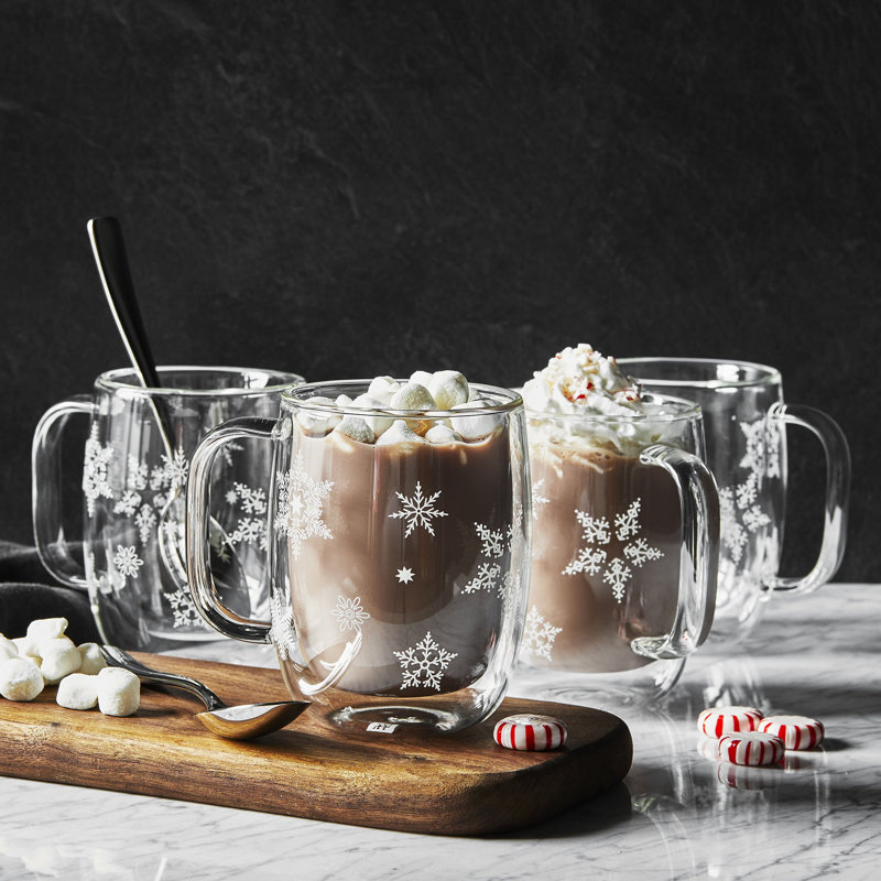 Sorrento Plus Snowflake Double-Walled Mug Set 4 Piece