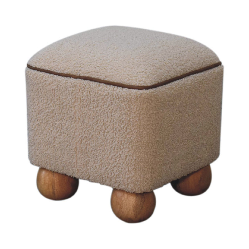 Elstone 38cm Wide Square Solid Colour Footstool Ottoman