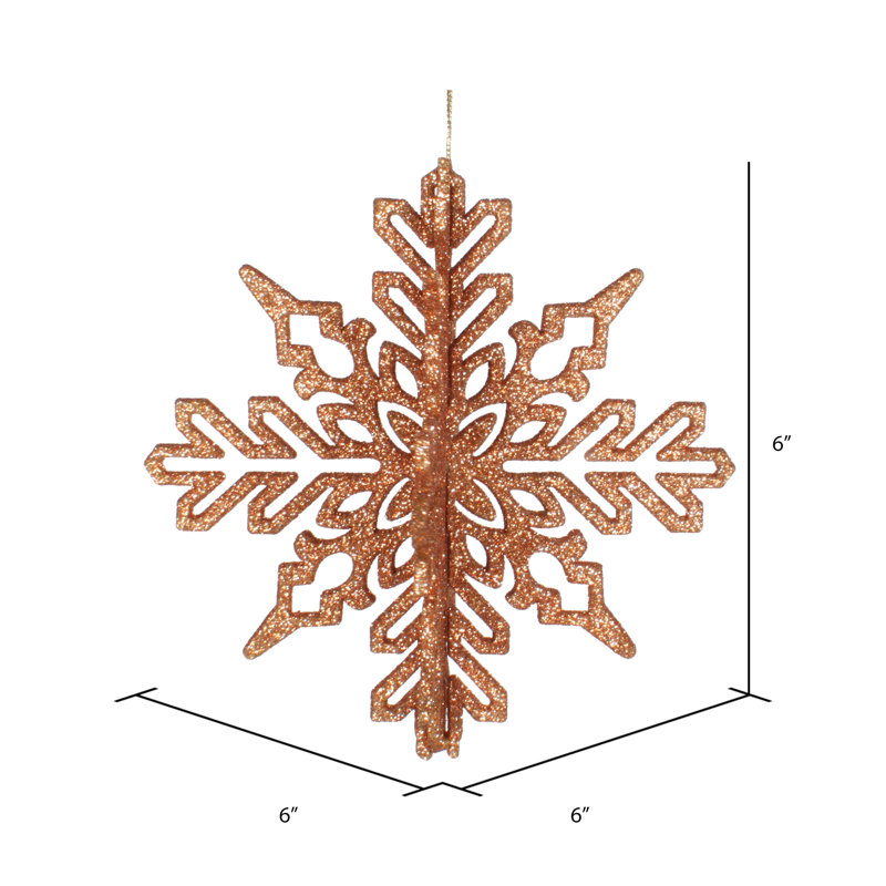 Ornement flocon de neige 3D, Or rose