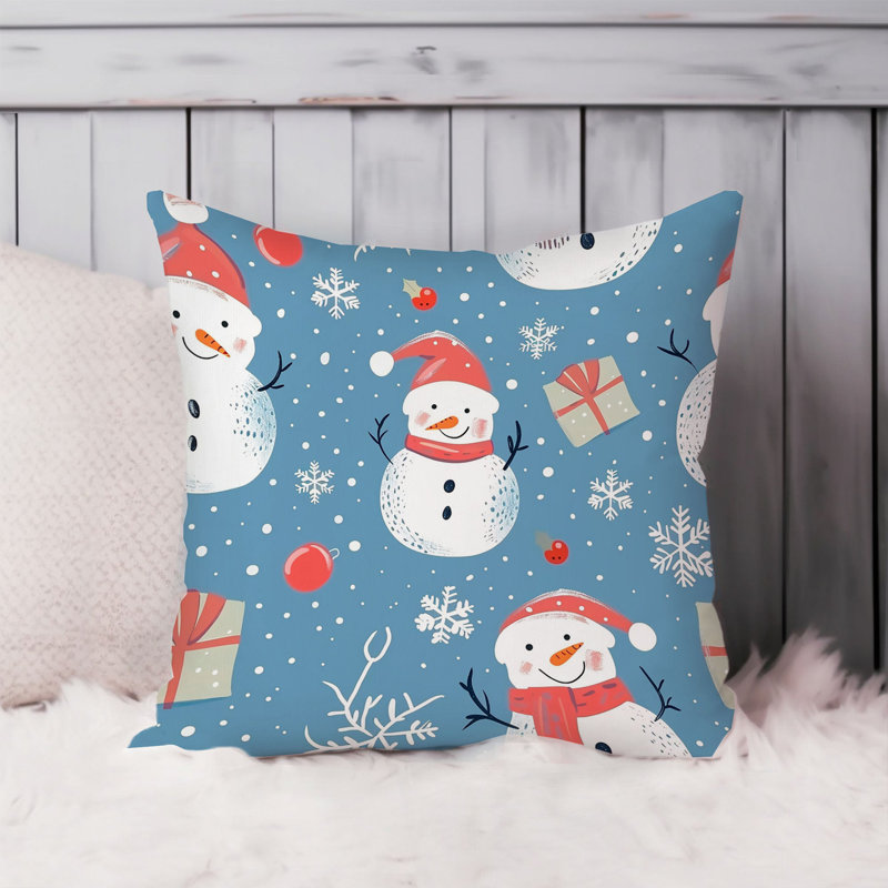 Holiday Christmas Snowman Pattern VI, 16"H x 16"W