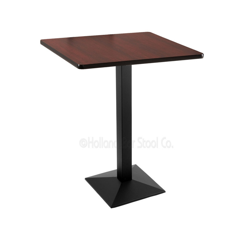 Table à piédestal à hauteur de bar, Noir, H 42 po x L 30 po x l 30 po