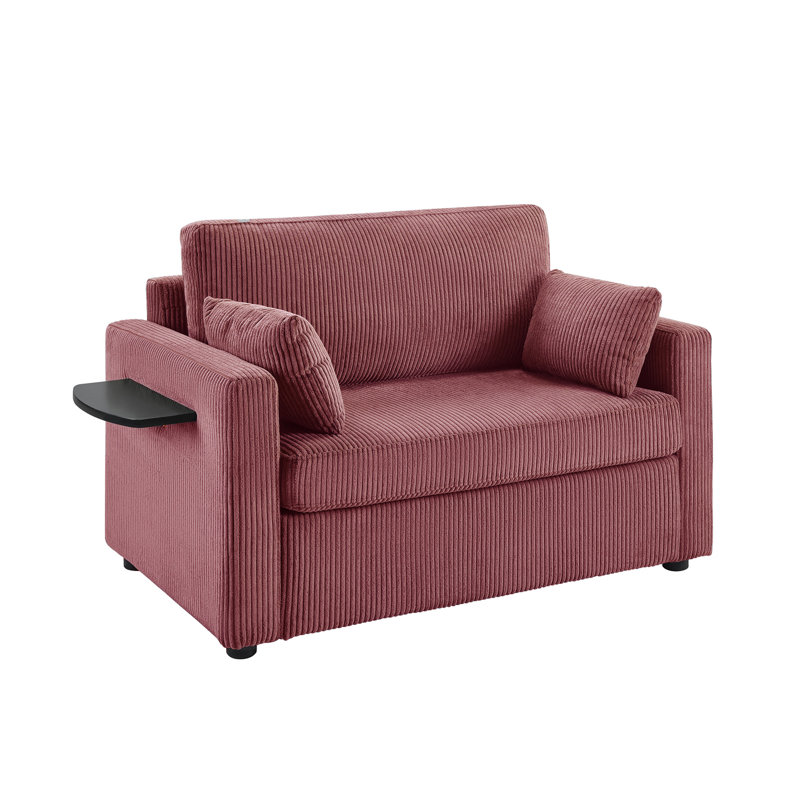 Chaise d'appoint rembourrée, Velours côtelé rouge