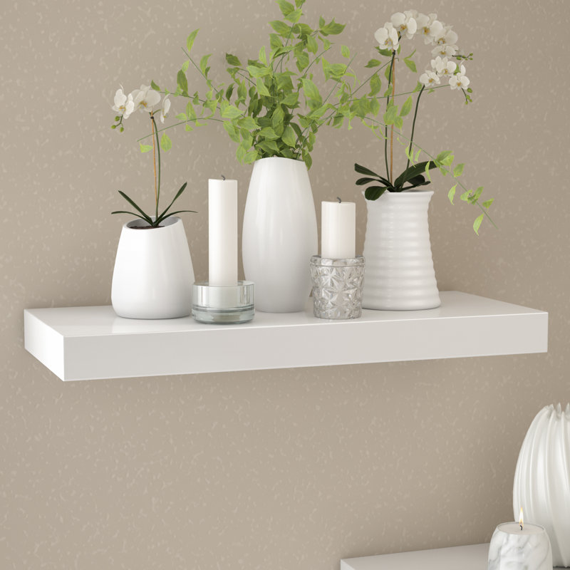 Himmelmann Floating Shelf, 2" H x 23.5" W x 9.25" D, White