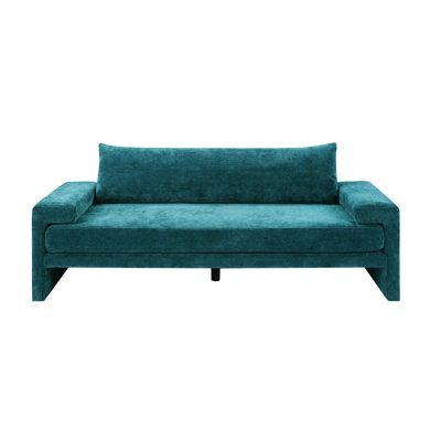Canapé rembourré 3 places en chenille de 80,7 po avec accoudoirs larges, coussin épais, dossier ergonomique pour le salon, la chambre à coucher ou le bureau