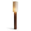 Beige + lin brun noisette + lampes sur pied de forme libre en bois massif