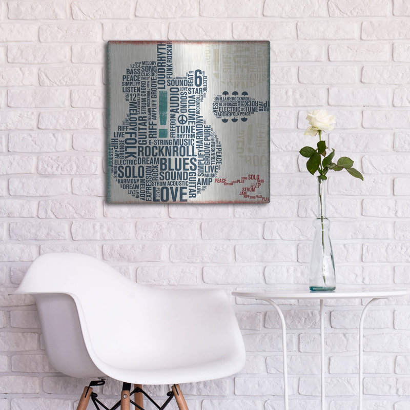 Art mural en métal Luxe Type Art Square par Michael Mullan, H 24 po x l 24 po