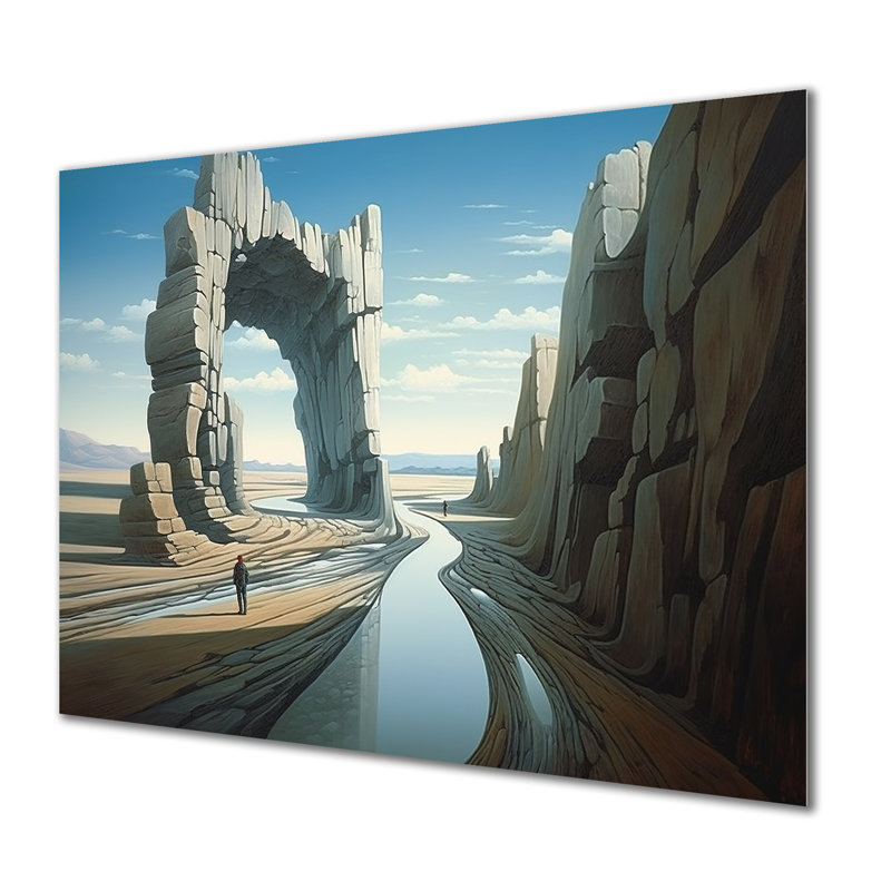 Art mural surréalisme surréalisme, Space Canyon IV, H 12 po x l 20 po x P 1 po