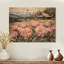 Forêt pivoines par la cabane en bois rond II - décorations murales en bois pivoines - sur bois de pin naturel-978335596