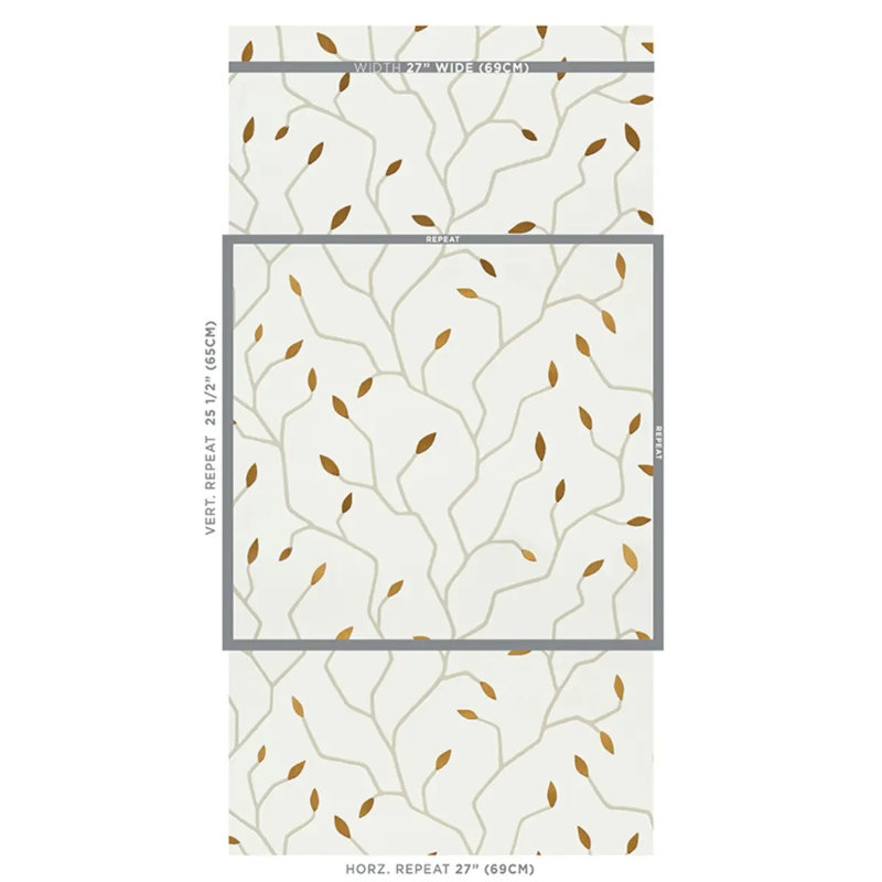 Cymbeline Wallpaper, Ivory/Gold