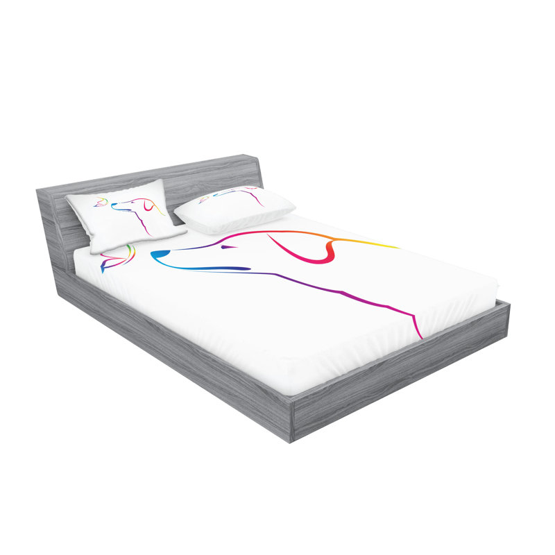 Multicolore drap-housse et coussin décoratif Ambesonne, Ensemble de draps pour très grand lit californien