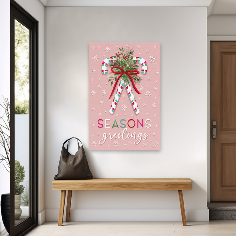 Season Greetings Candy Canes I - Art contemporain de Noël, H 40 po x l 60 po