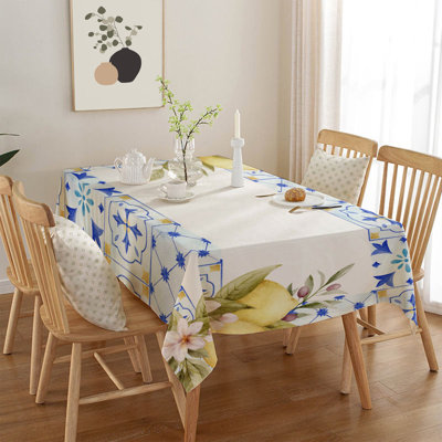 Durable Tablecloth, 50% Cotton / 50% Polyester, 55.1 x 118.1 inches | Machine Washable at 86°F, Tumble Dryer Safe, Ironable | Perfect for Dining Room, Parties & Everyday Use, Elegant Design & Easy Care