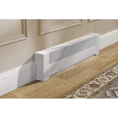 Baseboarders Basic Series Rust-Resistant Galvanized Steel Easy Slip-On Baseboard Heater Cover Set – White | Heater Cover & Endcaps Included