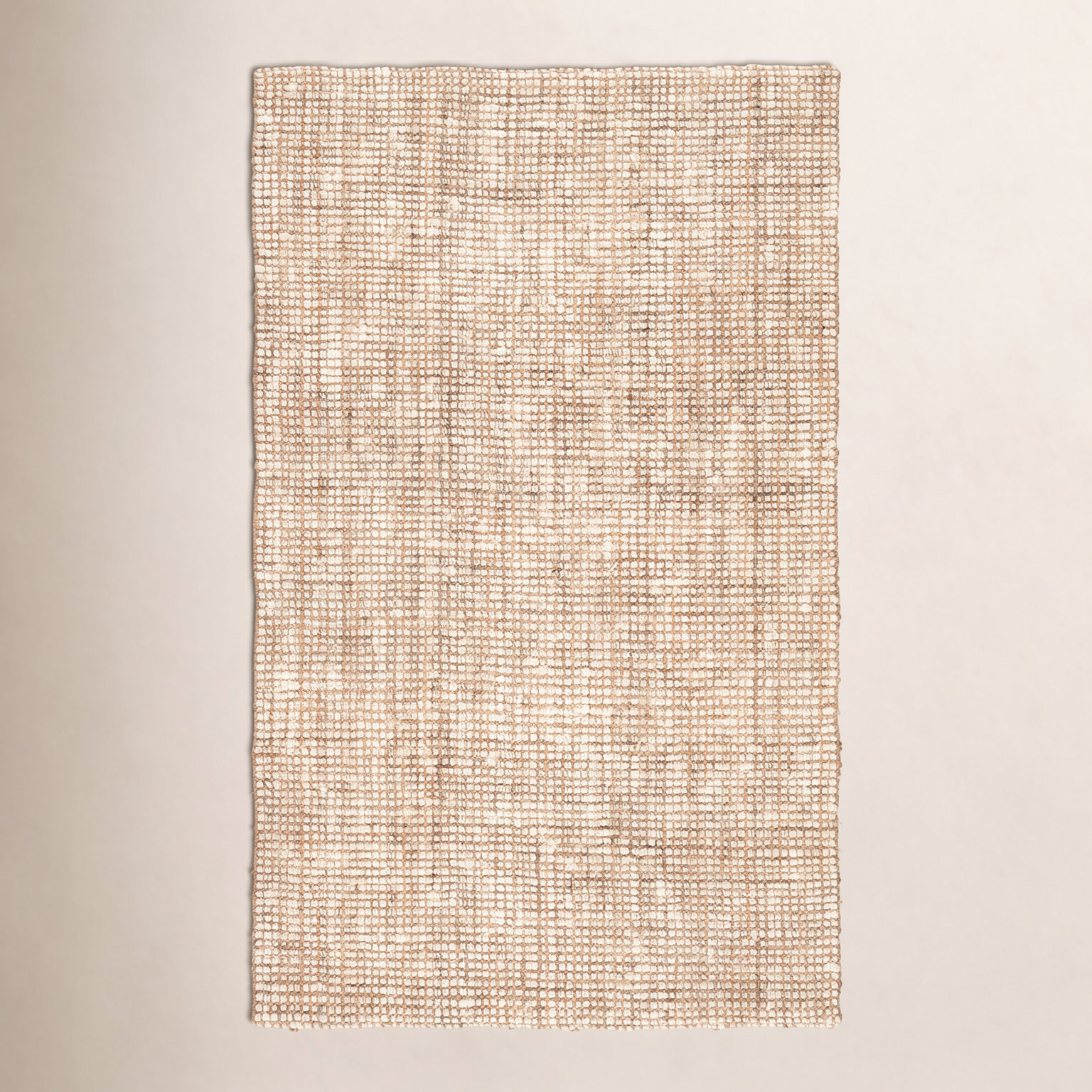 Vesper White Tan Hand-Knotted Jute Rug, Rectangle 10' x 14'