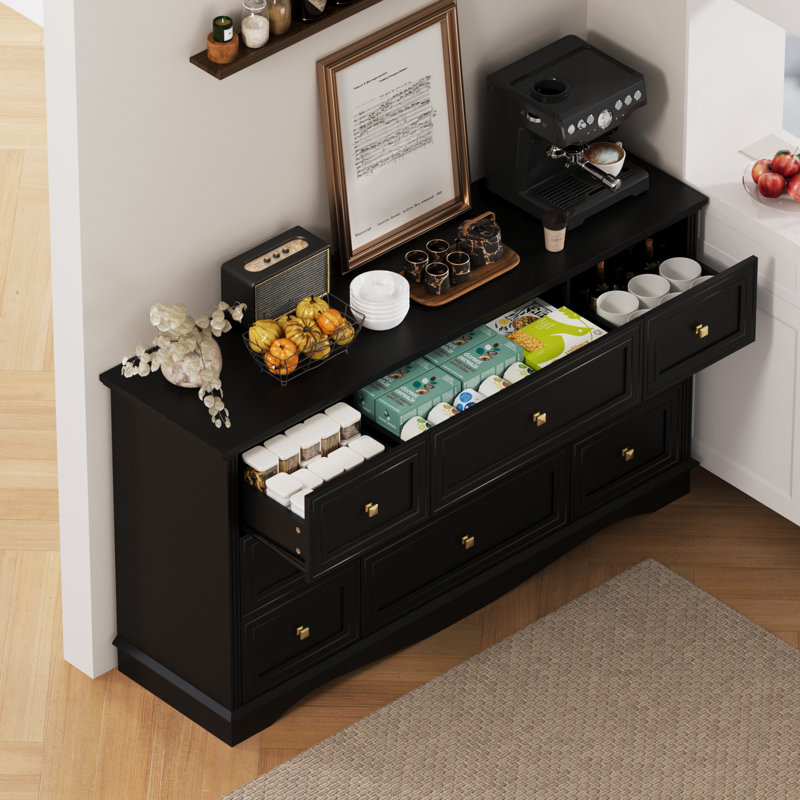 Commode réglable 9 po Dorset, Noir et or