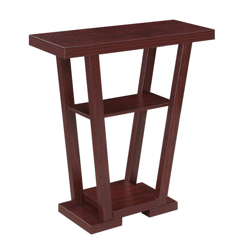 Carce 31.5" Console Table with Shelves, Mahogany